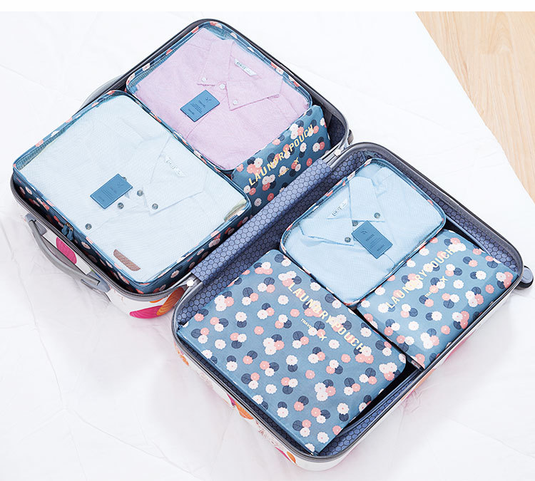 韩版旅行收纳包6件套行李箱防尘防水整理包旅行收纳袋大 厂家直销