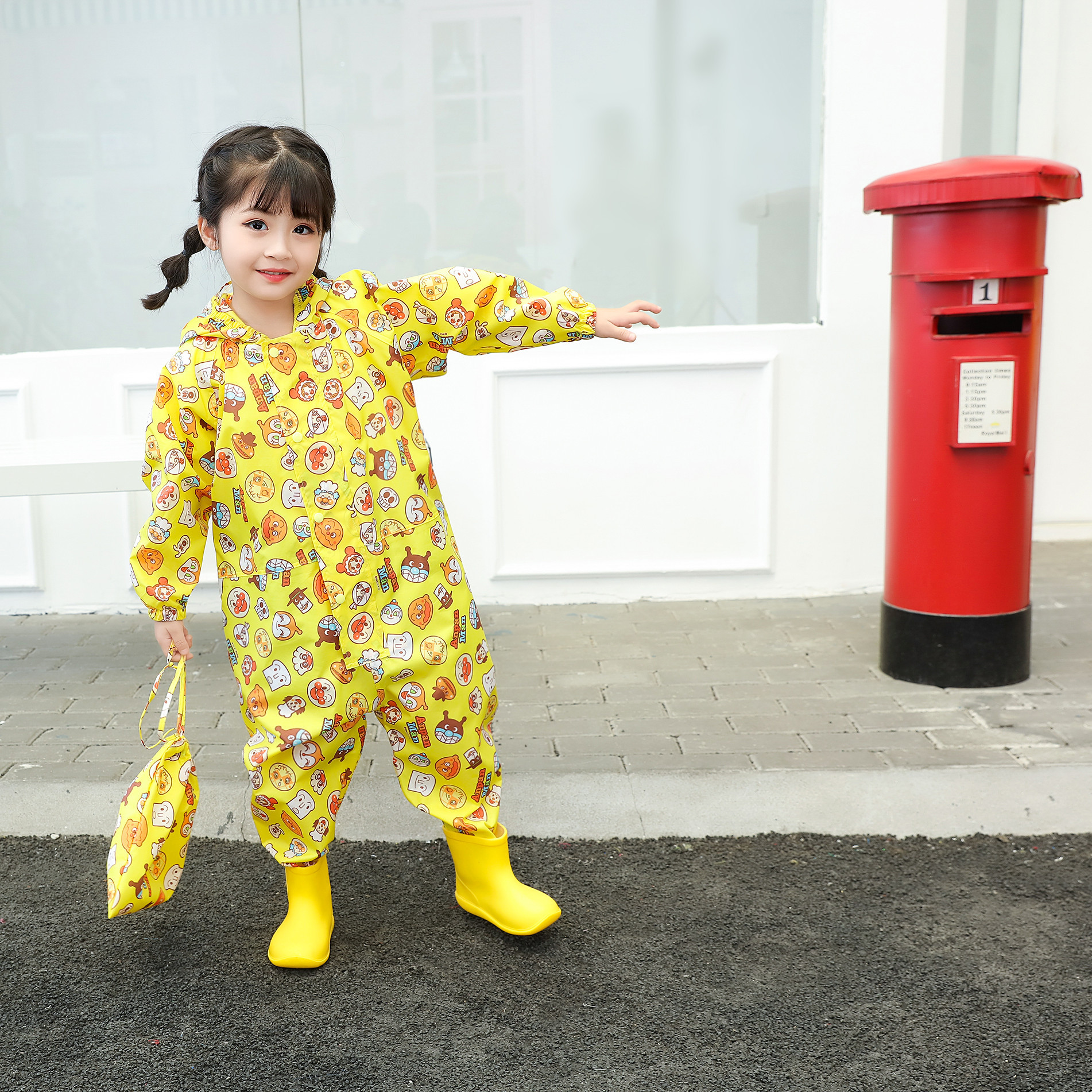 新款面包超人连体雨衣 儿童雨衣宝宝学生幼儿孩子加厚环保防护服