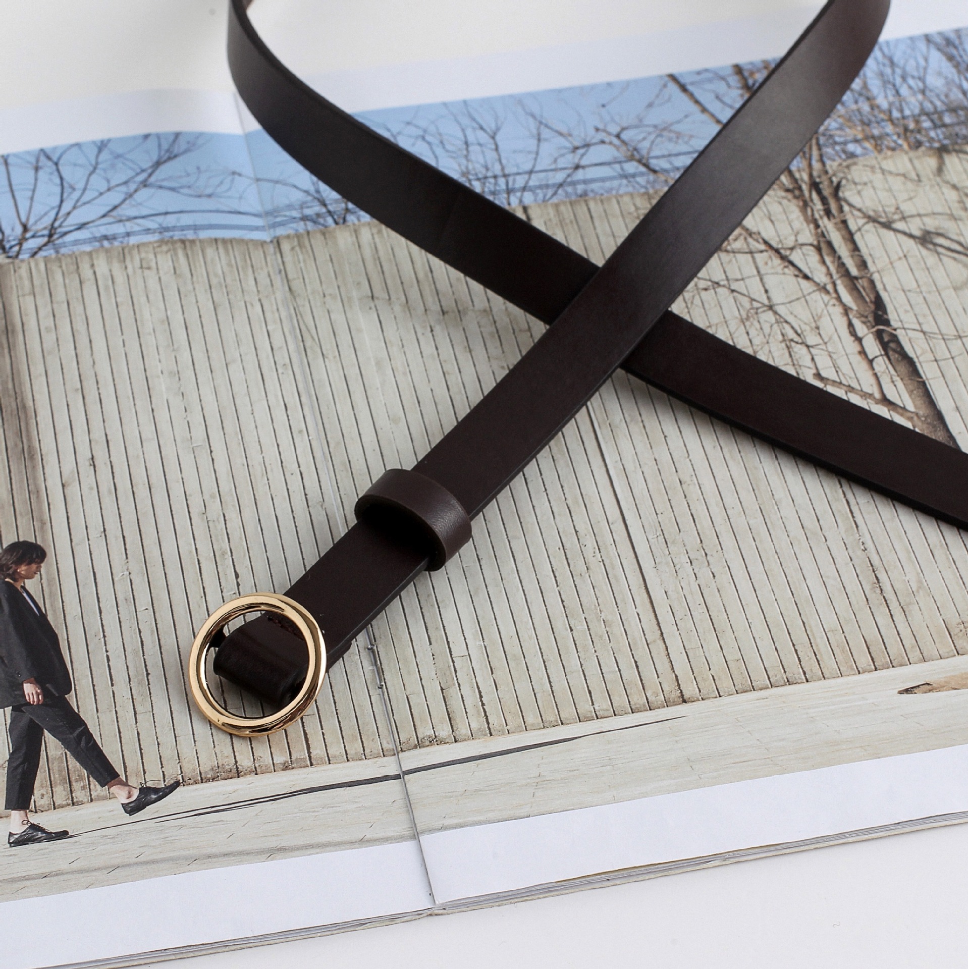 厂家直销免打孔细腰带女士时尚百搭连衣裙装饰皮带女圆扣无孔裤带