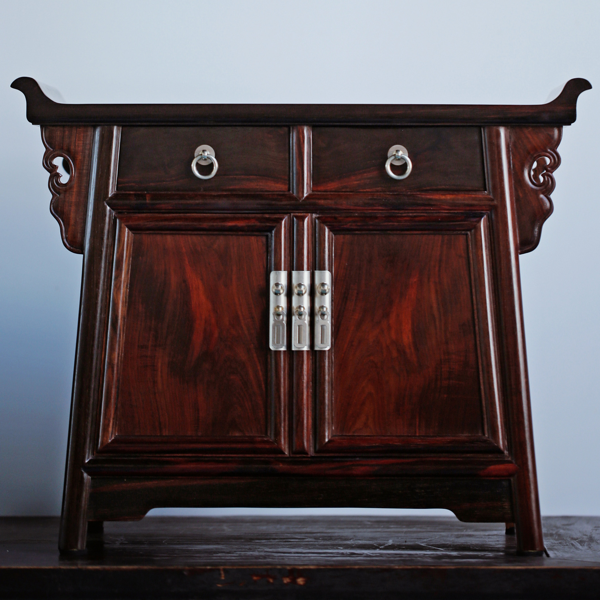 大德 大红酸枝 明式翘头【二联橱】精工细作 传统工艺 古风典雅