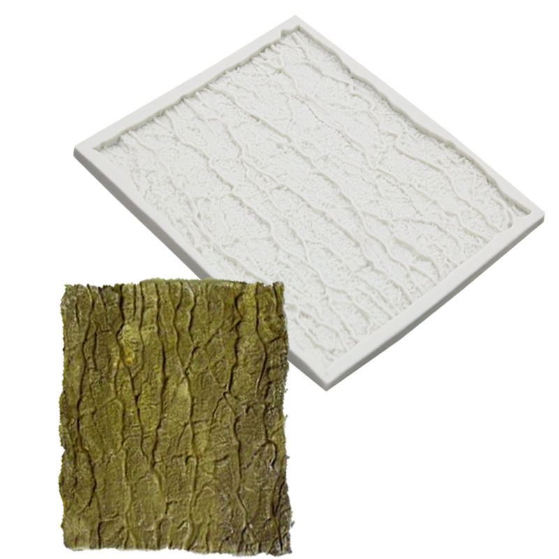 树皮树桩纹理液态硅胶模具 翻糖蛋糕巧克力装饰模具diy烘焙模具
