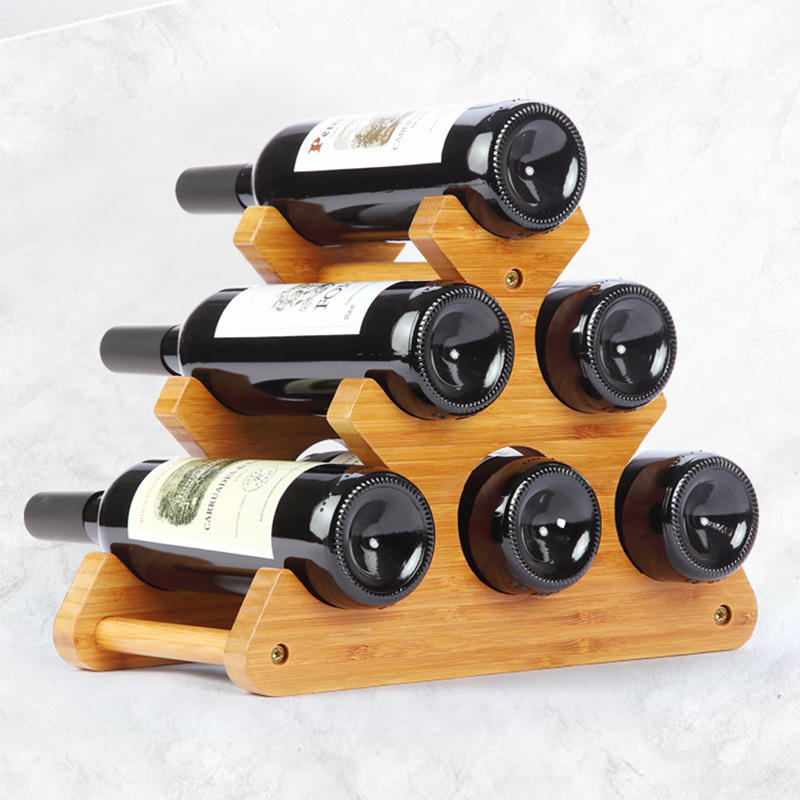 红酒架摆件创意葡萄酒架竹制展示架欧式楠竹客厅家用红酒瓶架简约