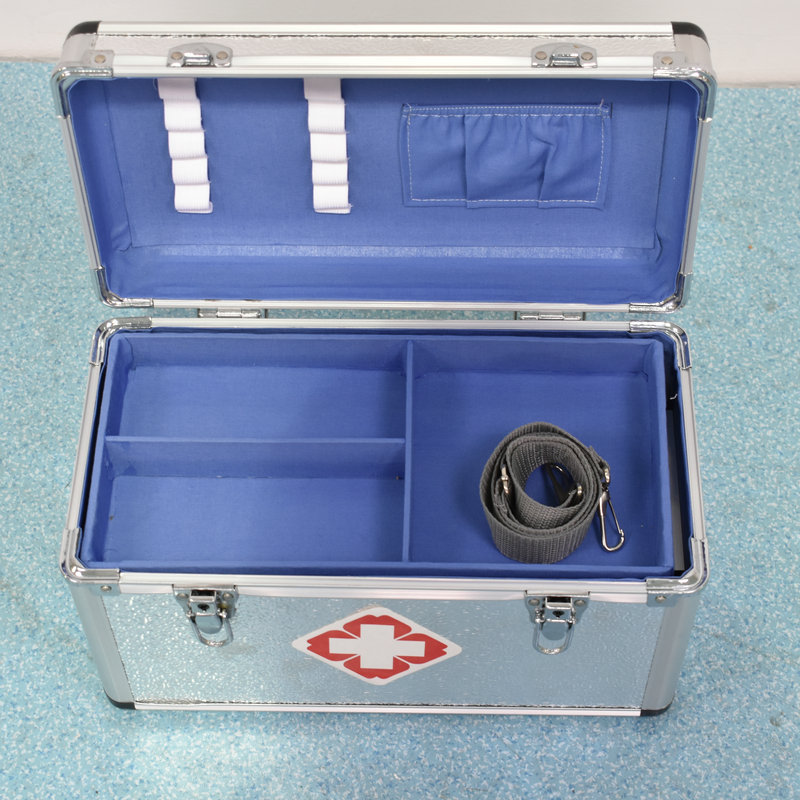 厂家定制急救器械箱铝合金急救箱出诊箱手提医疗箱家用药品收纳箱
