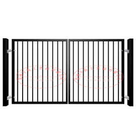 小区铁艺大门双开的平顶铁门 2米宽1米高