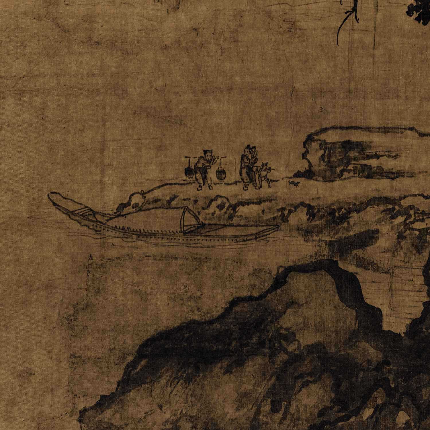 厂家批发仿古字画人物郭熙早春图中堂画客厅画办公室挂画宣纸卷轴