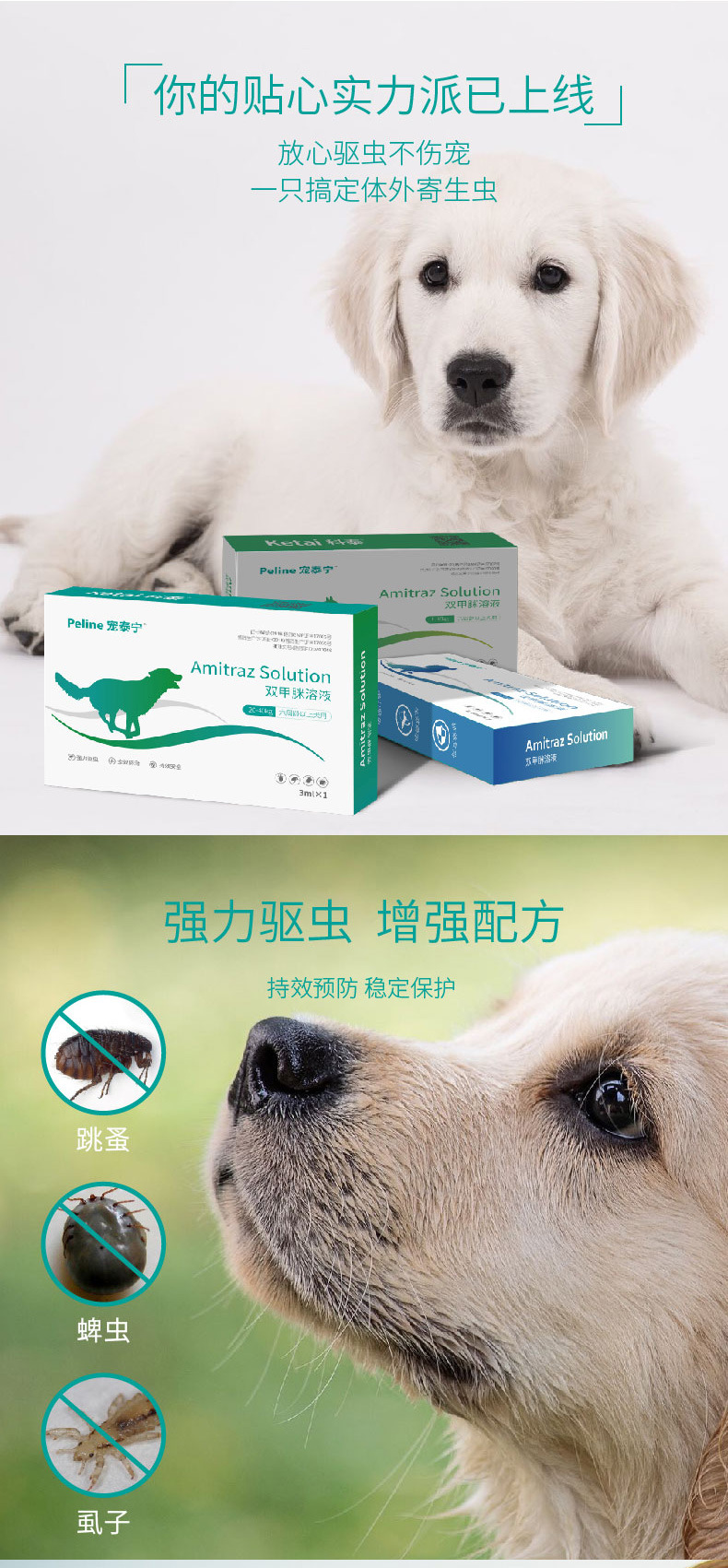 科泰宠物狗狗体外驱虫药成犬幼犬除螨跳蚤蜱虫滴剂泰迪金毛除虫药