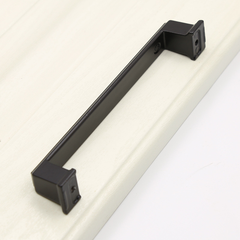 免打孔房门木门拉手推拉玻璃塑钢移门把手黑色铝合金明装拉手加厚