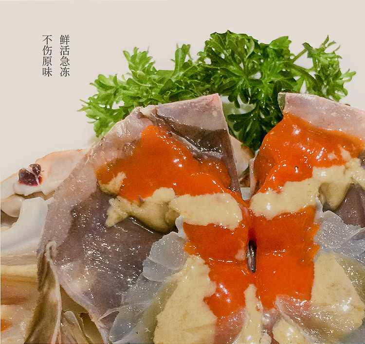 冻100/150红膏三点蟹/红膏蟹/红母/膏满肉多/野生绿色/冻厂直批