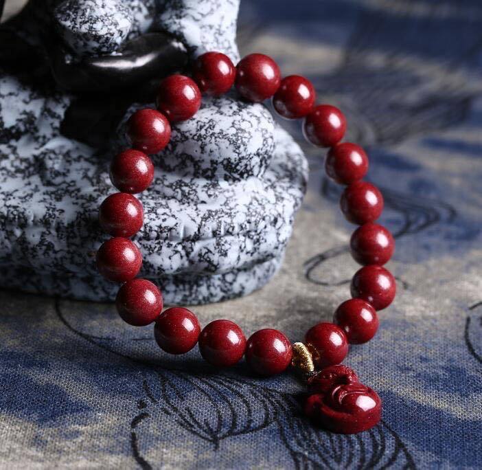 天然朱砂原矿紫金砂狐狸手串旺桃花防小三帝王砂