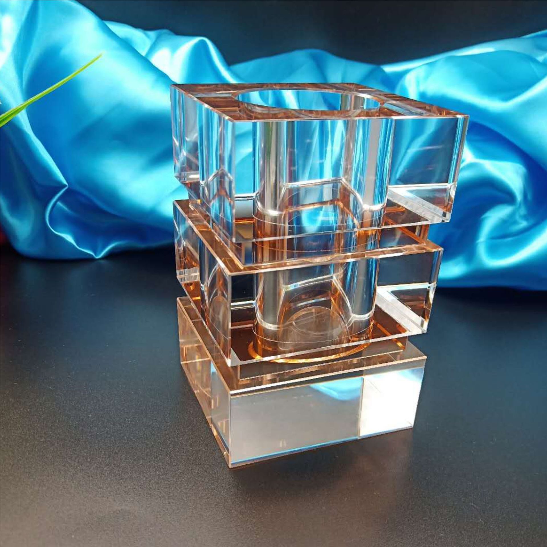 水晶工艺品同学朋友礼物定制水晶笔筒办公三件套创意摆件水晶礼品
