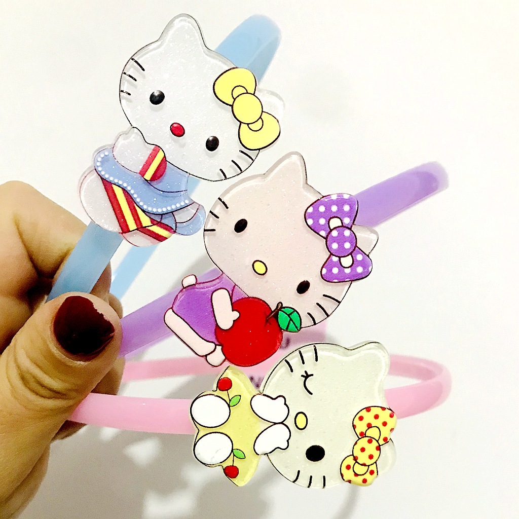 新儿童卡通亚克力发箍韩版可爱kitty猫头扣女孩公主发卡宝宝头饰