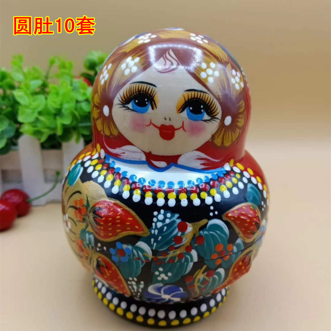 俄罗斯风情套娃实木椴木烤漆无味礼品儿童玩具5层7层10层15层包邮