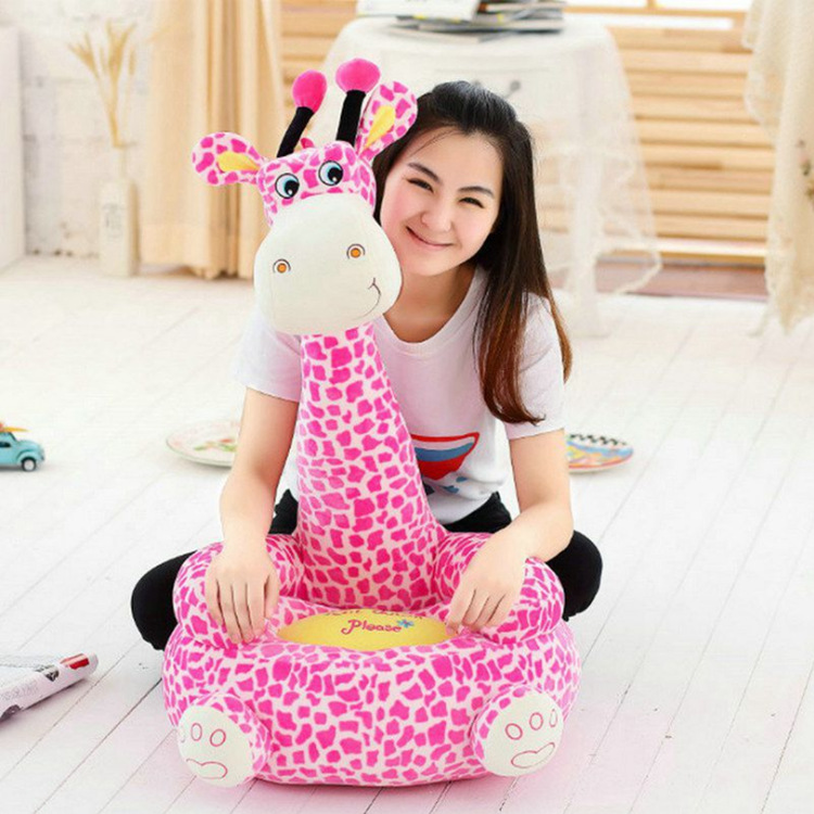 厂家批发创意长颈鹿沙发毛绒玩具可爱卡通儿童地板骑坐小沙发坐椅