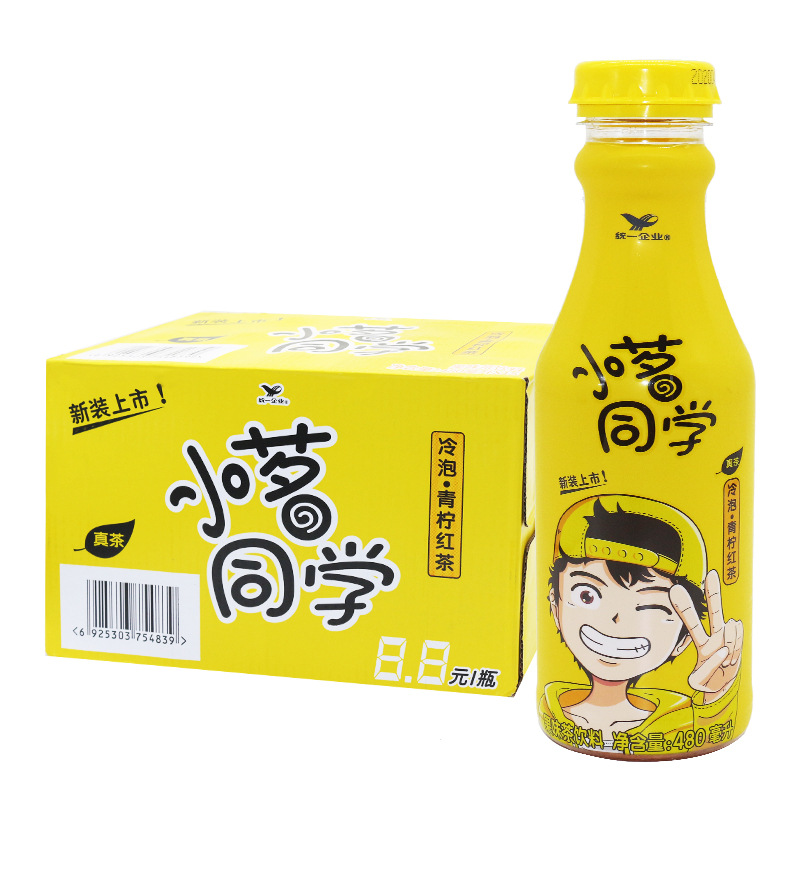 小茗同学青柠红茶480ml*15瓶/箱,统一小茗同学溜溜哒茶480ml*15瓶/箱