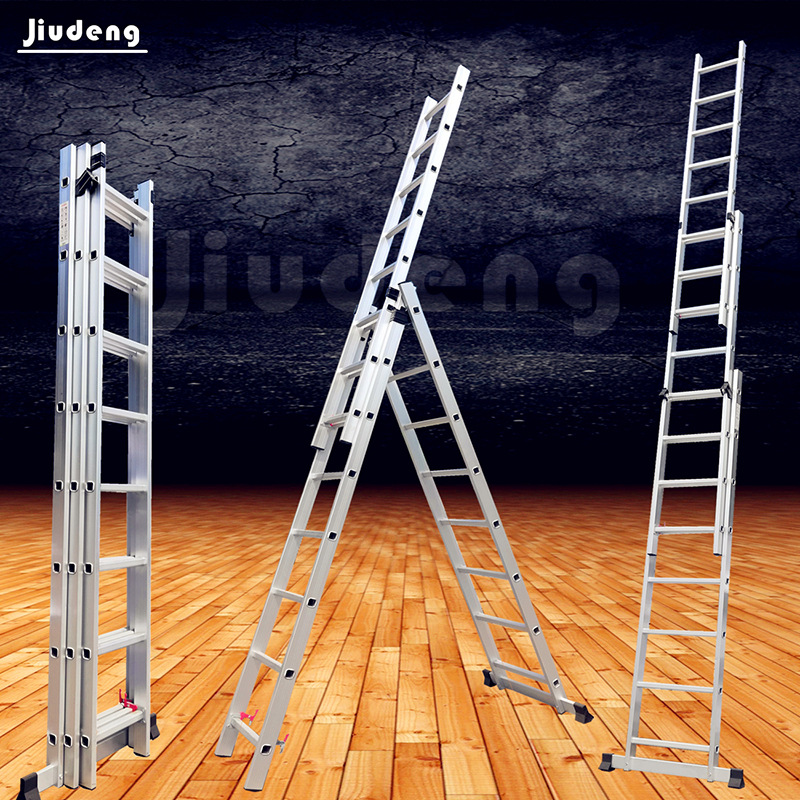铝合金工程梯组合梯子定制 三层组合梯子 铝材多功能梯子厂家供应