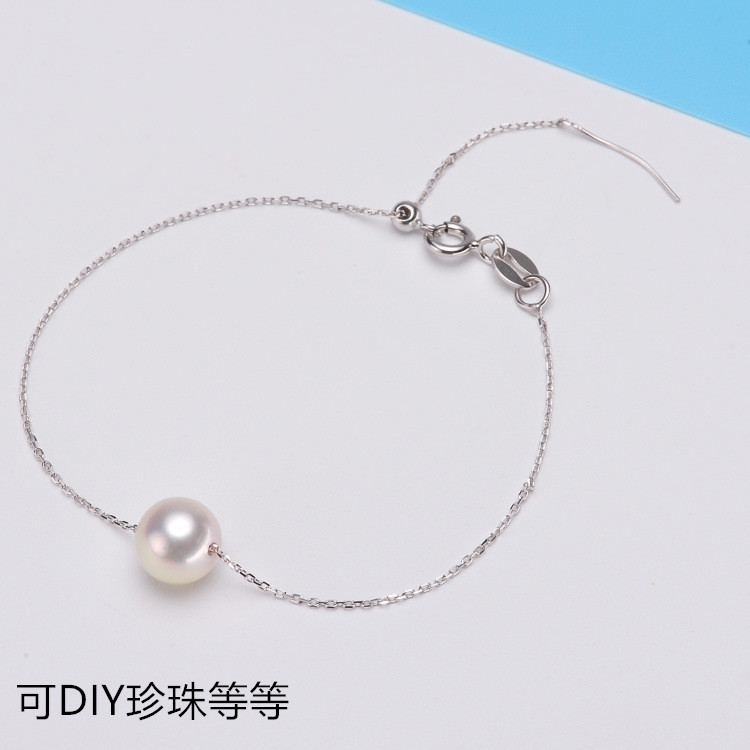 S925 Silver DIY Handmade O-Shaped Chain Bracelet Necklace Accessories Containing Adjustable Silicone String Beads Clavicle Chain