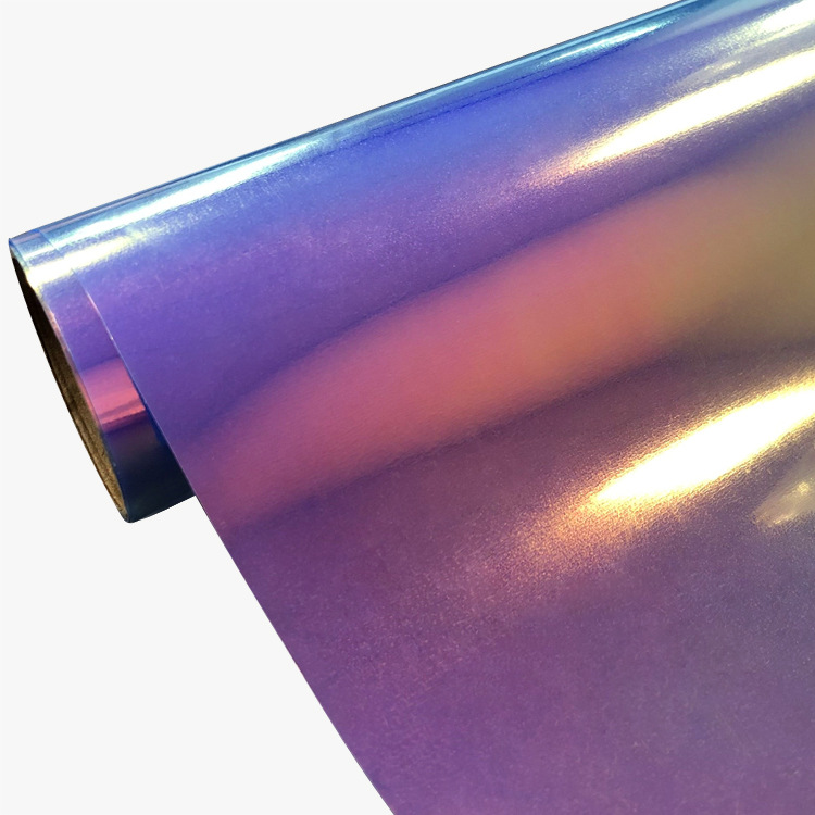 德图直销硬金属电镀彩虹镭射硬面镜片亮面七彩 服装热转印刻字膜