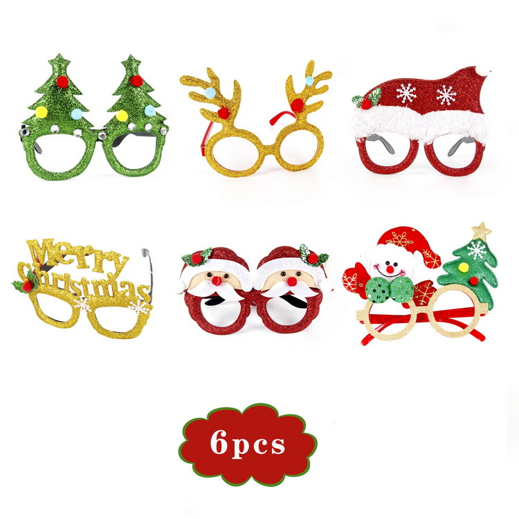 Christmas Decorations Glasses Set Holiday Adult Christmas Gifts for Children Hat Head Buckle Hoop Slap Bracelet Wholesale