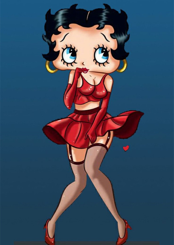 5d钻石画美女圆钻满钻卡通贝蒂十字绣钻石绣装饰画源头一件代发