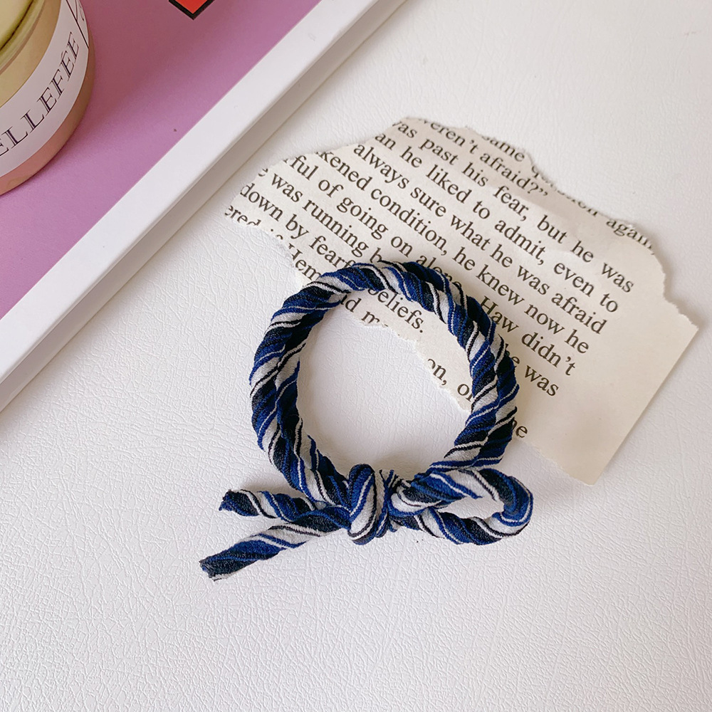 Korean Color Matching Ice Cream Multi-Layer Elastic Hair Ring Mandarin Duck Two-Color Knotted Head Rope Bowknot Hair Ring Leather Case