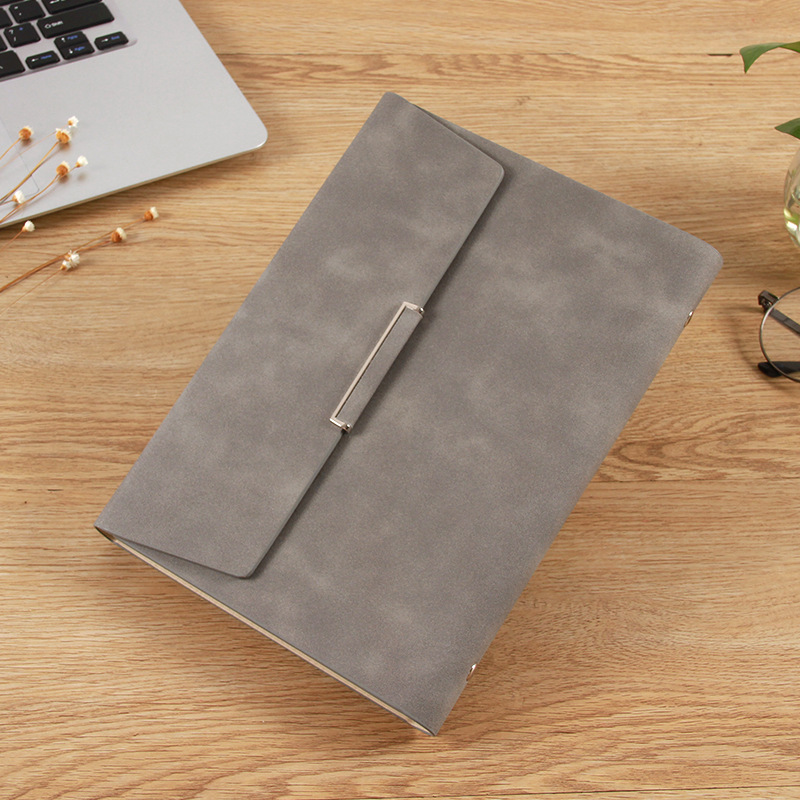 A5 Loose-Leaf Notebook Book Business Notebook Notebook Leather Three-Fold Loose-Leaf Notebook Pack Logo
