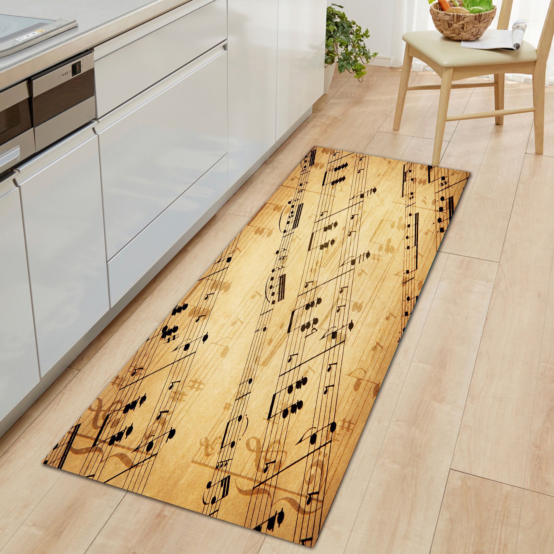 New Nordic Style Musical Note Non-Slip Mat Decorative Carpet Kitchen Pad Living Room Floor Mat Home Soft Anti-Slip Door Mat