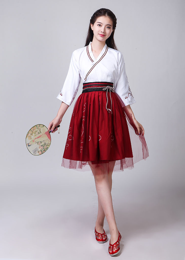 汉服古装交领汉元素古典服改良古风襦裙学生日常中国风套装