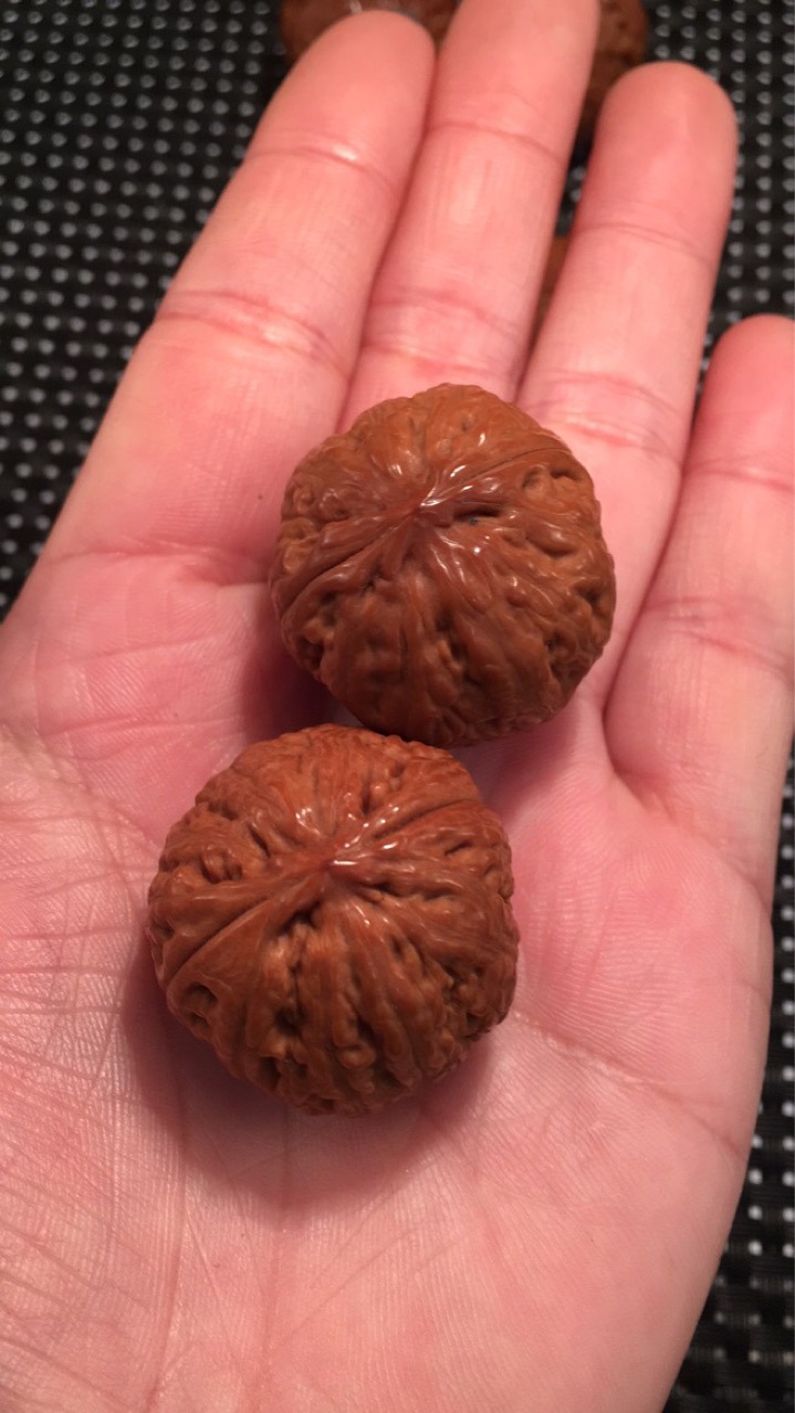 包浆打底文玩核桃 小手捻小磨盘小白狮子头小四座楼虎头