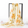 Silk like 90CM lady Versatile Kerchief Oil Painting rose Flower pattern printing Silk scarf Travel? Sunscreen Shawl Silk like 90CM lady Versatile Kerchief Oil Painting rose Flower pattern printing Silk scarf Travel? Sunscreen Shawl