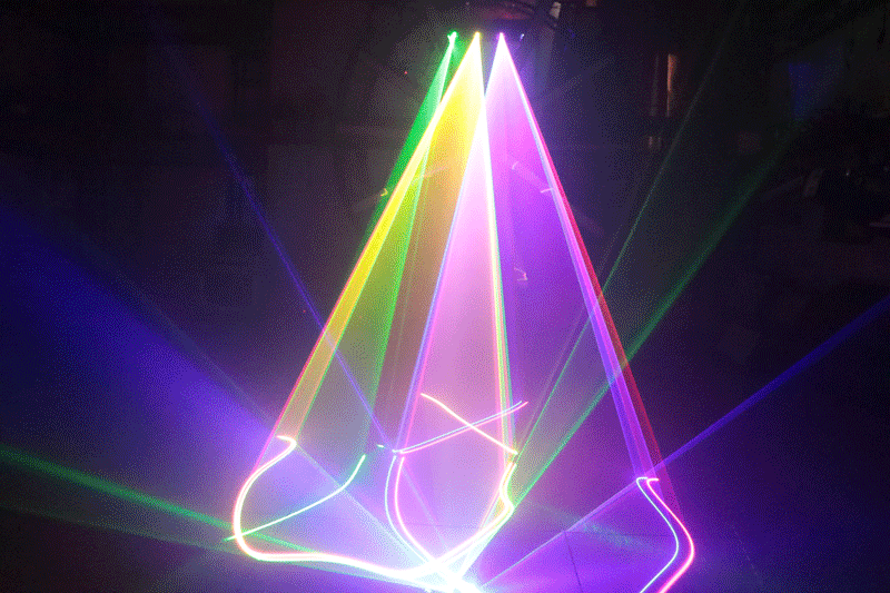 舞台灯光酒吧蹦迪声控全彩光束四头五色激光ktv包房镭射演出扫描