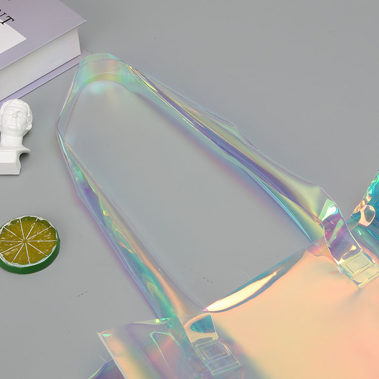 幻彩镭射pvc手提袋定做广告手提购物袋防水pvc塑料化妆品收纳袋子