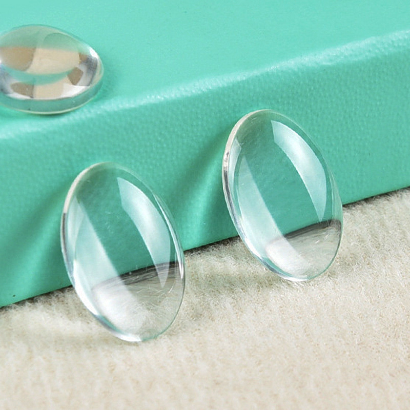 时光宝石玻璃片透明水晶椭圆形扁珠创意diy材料图案手链配件批发