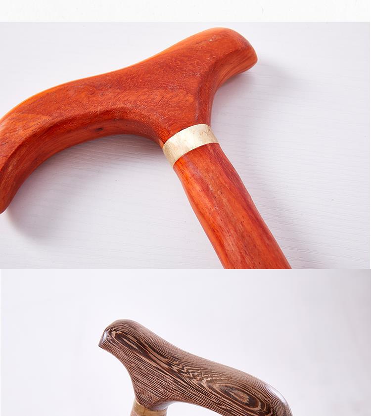 鸡翅木拐杖 实木老人拐棍红木拐杖登山杖 老人用品雕刻手杖批发