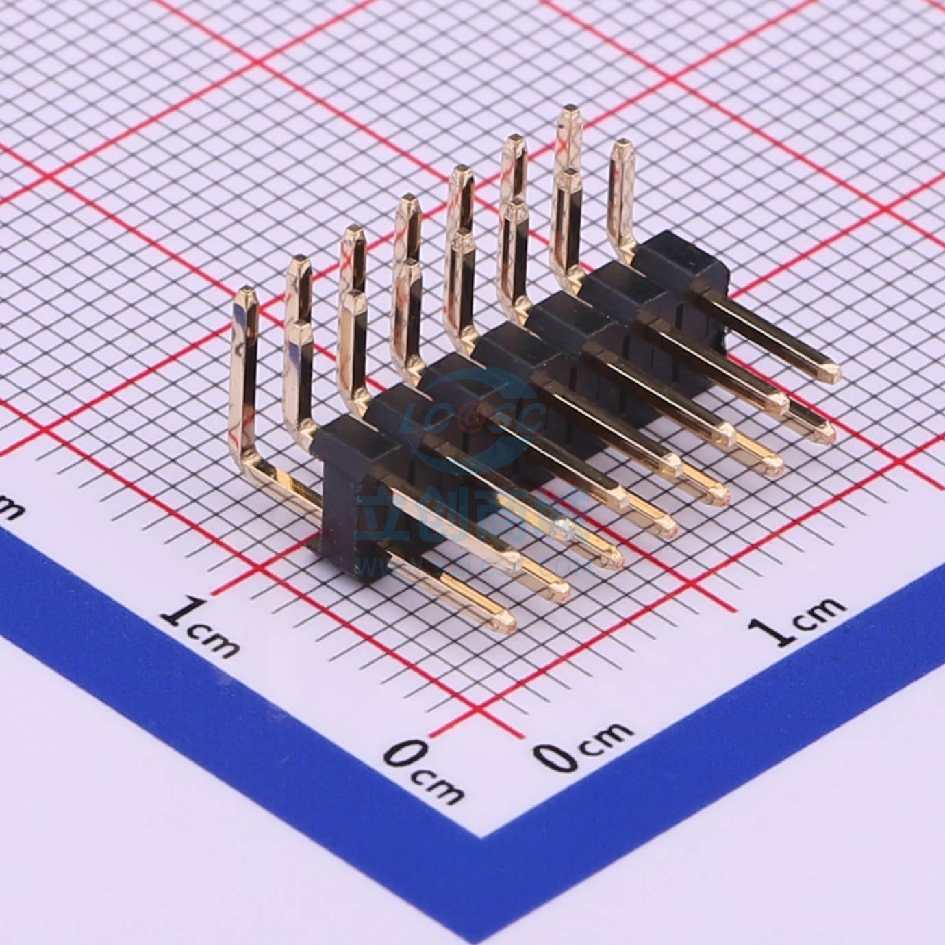 原装 排针排母 杜邦2.54排针90度双排2×7p 镀金足1u 现货 bom