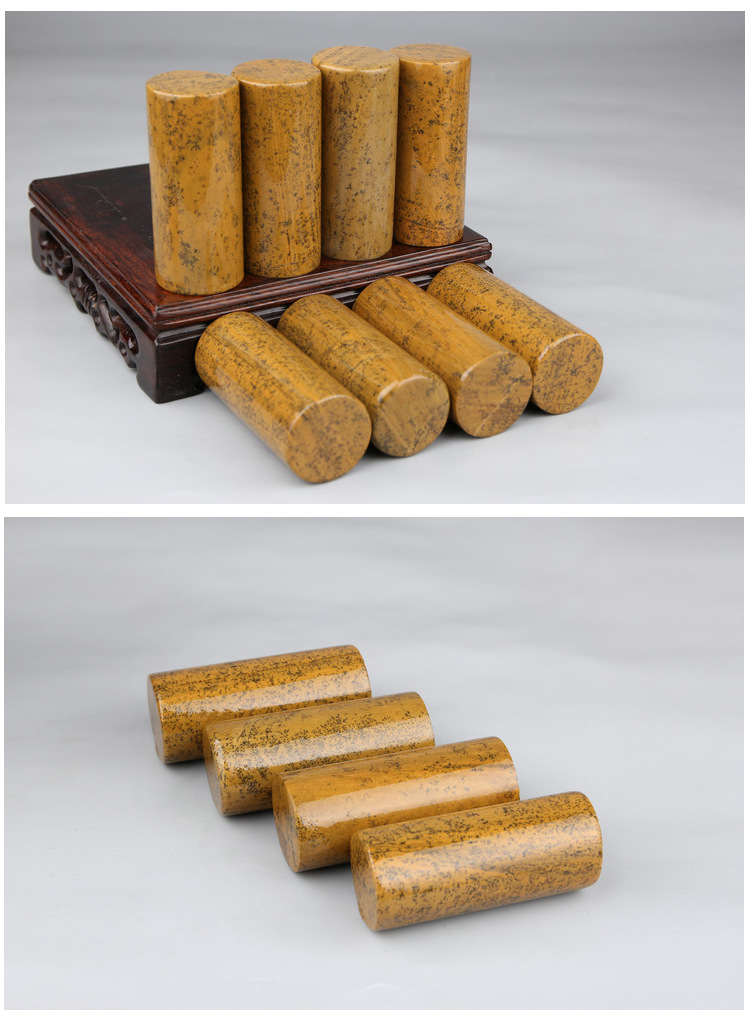 【小额批发】尼山石圆形印章印石章料练习章(3*7)