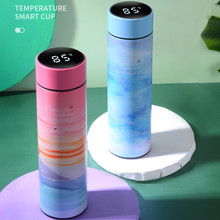 LED智能保温杯高档时尚款触摸屏温度显示温控杯商务直身水杯批发