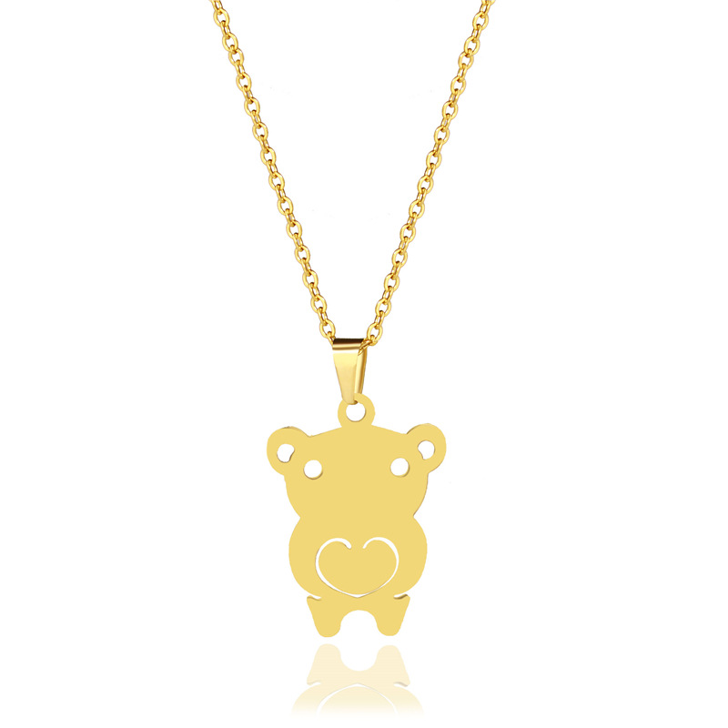 Zodiac Year Pig Year 304L Stainless Steel Piggy Necklace Customizable Hollow Titanium Steel Cute Girl Clavicle Chain