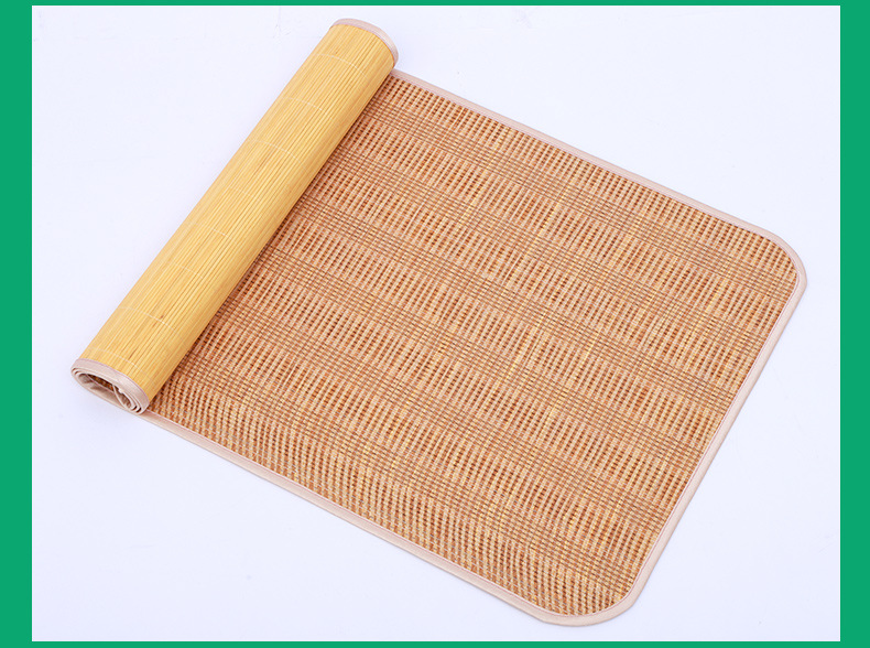 现货供应竹青凉席 幼儿园学生用竹席 可收卷空调锦面单人夏季凉席