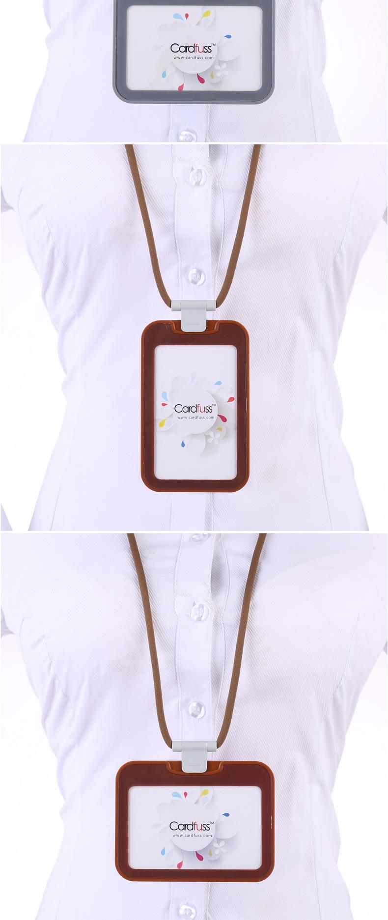 cardfuss刘海屏设计员工出入证门禁卡套带卡夹扣圆绳挂绳定制做