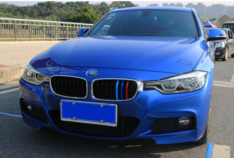 适用于宝马3系gt新5系1系x4x6x2x5x1x3用品贴装饰改装中网三色条