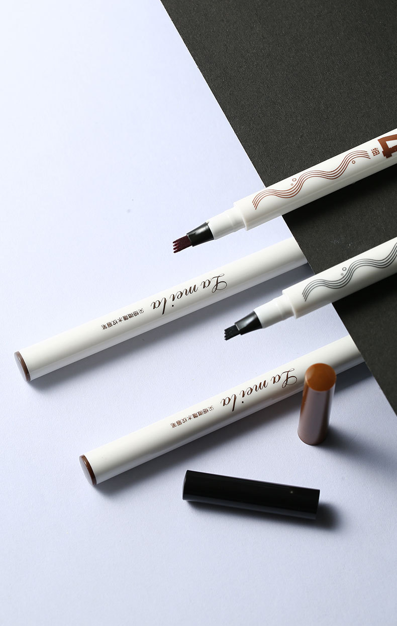拉美拉微雕水纹眉笔四头分叉防水防汗持久不脱色画眉学生2020