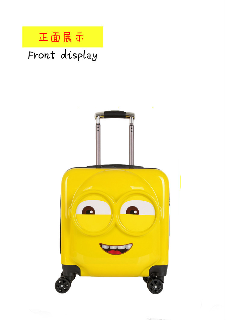 新款卡通20寸登机箱小黄人儿童拉杆箱可爱大眼儿童书包可一件代发
