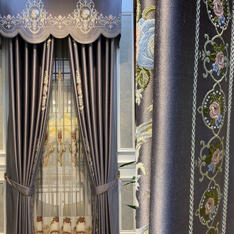 许村厂家欧式高精密无缝拼接窗帘布 客厅卧室遮光窗帘 窗帘成品