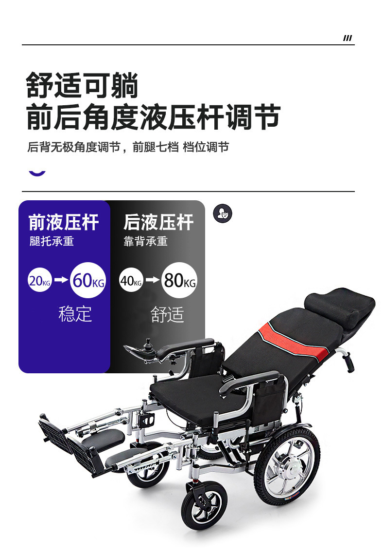 亿百亿电动轮椅可折叠全自动长续航锂电池残疾人轻便老年人代步车