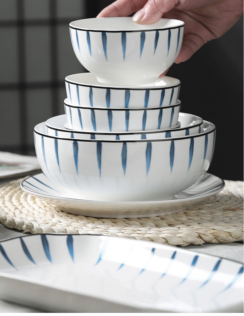 北欧日式餐具网红兰草碗碟盘子酒店家用景德镇陶瓷 厂家直销diy