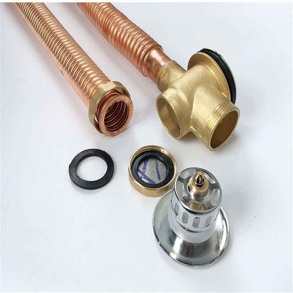 全铜弹跳浴缸下水器配件过滤网旋转式浴缸下水管排水器去水器落水