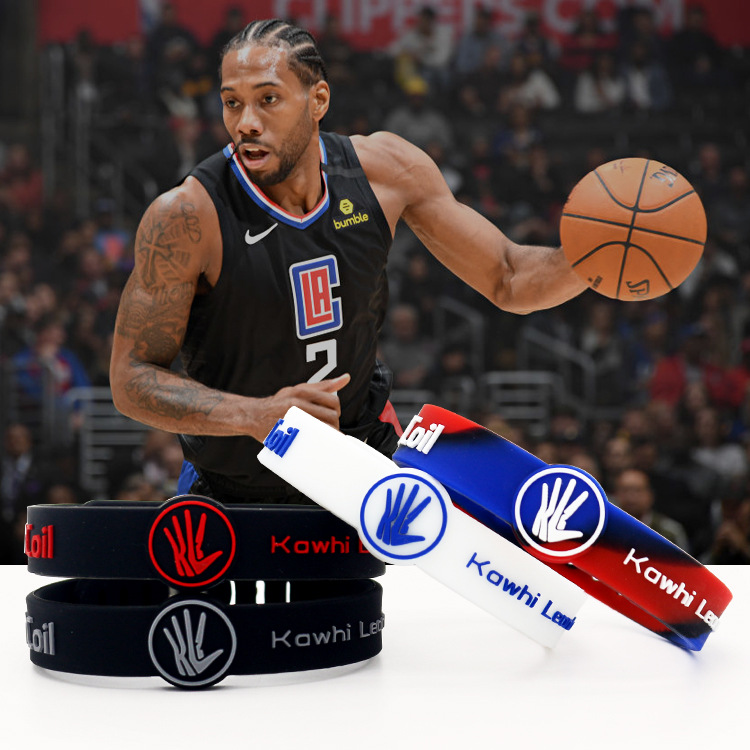 nba篮球明星伦纳德夜光手环圈卡哇伊可调节金属搭扣运动硅胶腕带