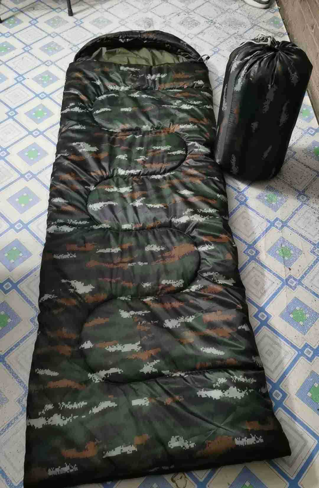 虎斑迷彩睡袋军旅睡袋防雨防潮加厚款1公斤
