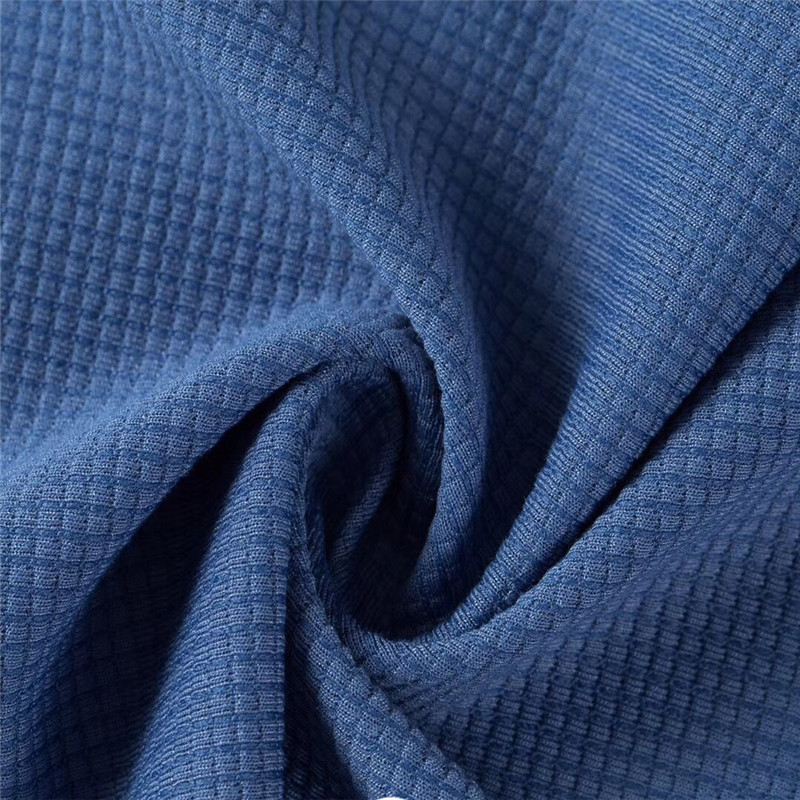 新款玉米格涤纶提花针织面料 童装女装时尚面料 休闲家居睡衣布