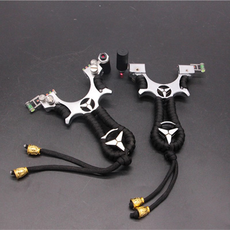 合金奔驰弹弓激光瞄准器玛莎合金钢 带水平仪红外 免绑快压扁皮筋